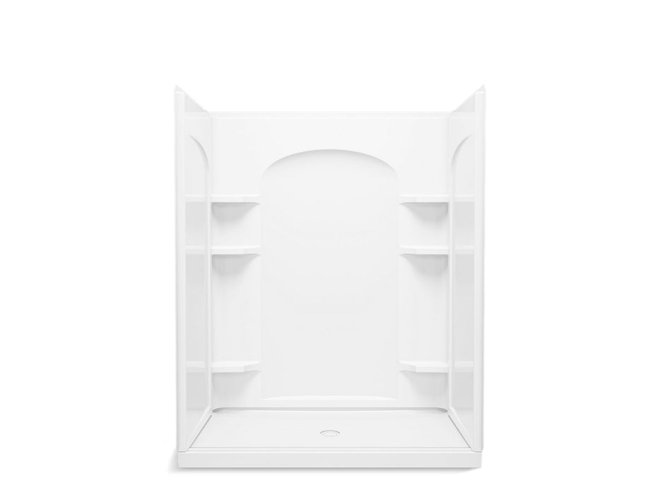 Sterling 72370100 Ensemble Curve 60" x 34" Vikrell® Shower, Center Drain, White