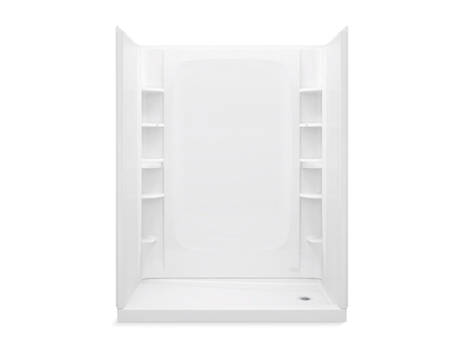 Sterling 72420126 STORE+ 60" x 32" Vikrell® Shower with Aging in Place Backerboards, Right Drain, White