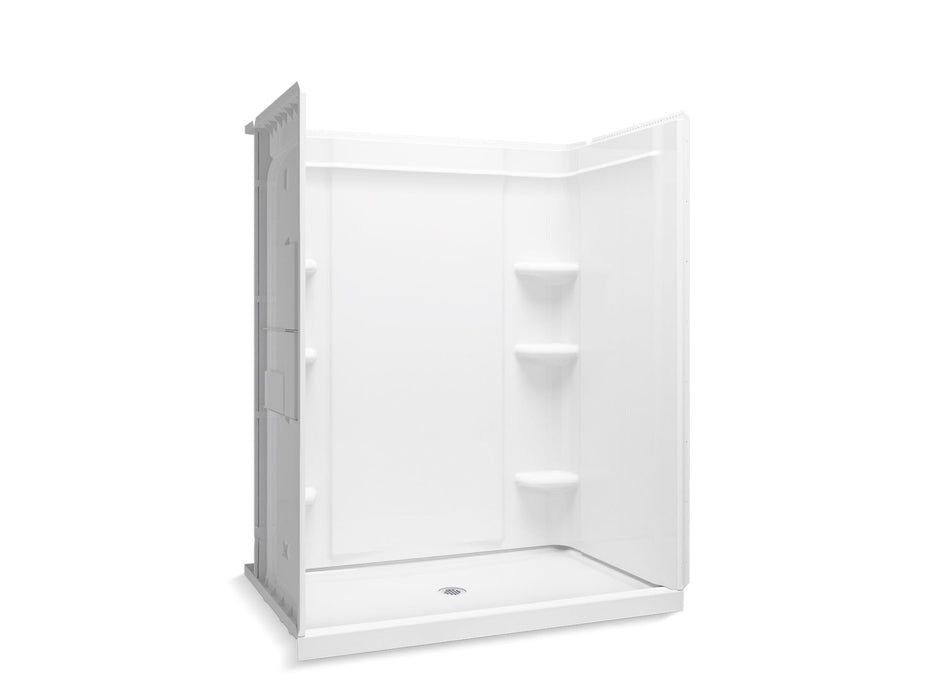Sterling 72430106 Medley 60" x 34" Vikrell® Shower with Aging in Place Backerboards, Center Drain, White
