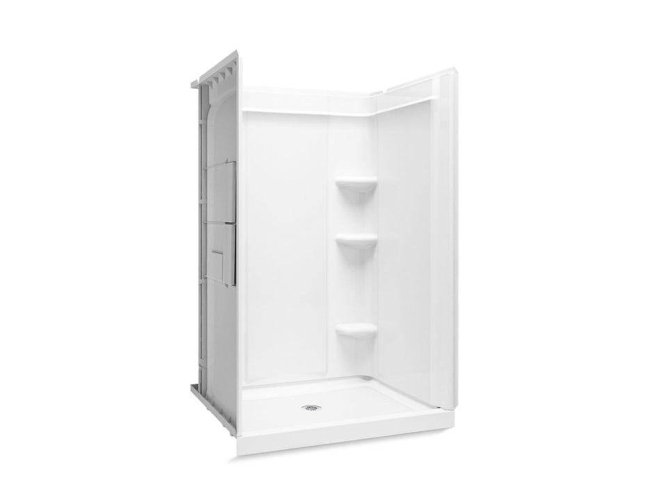 Sterling 72460106 Medley 48" x 36" Vikrell® Shower with Aging in Place Backerboards, Center Drain, White