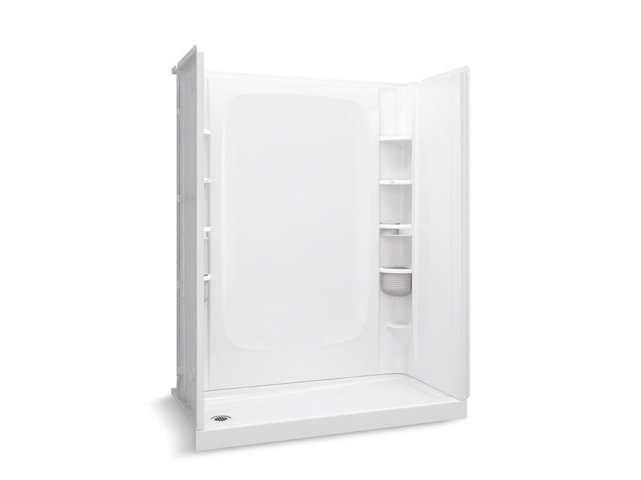 Sterling 72470110 STORE+ 60" x 30" Vikrell® Shower, Left Drain, White