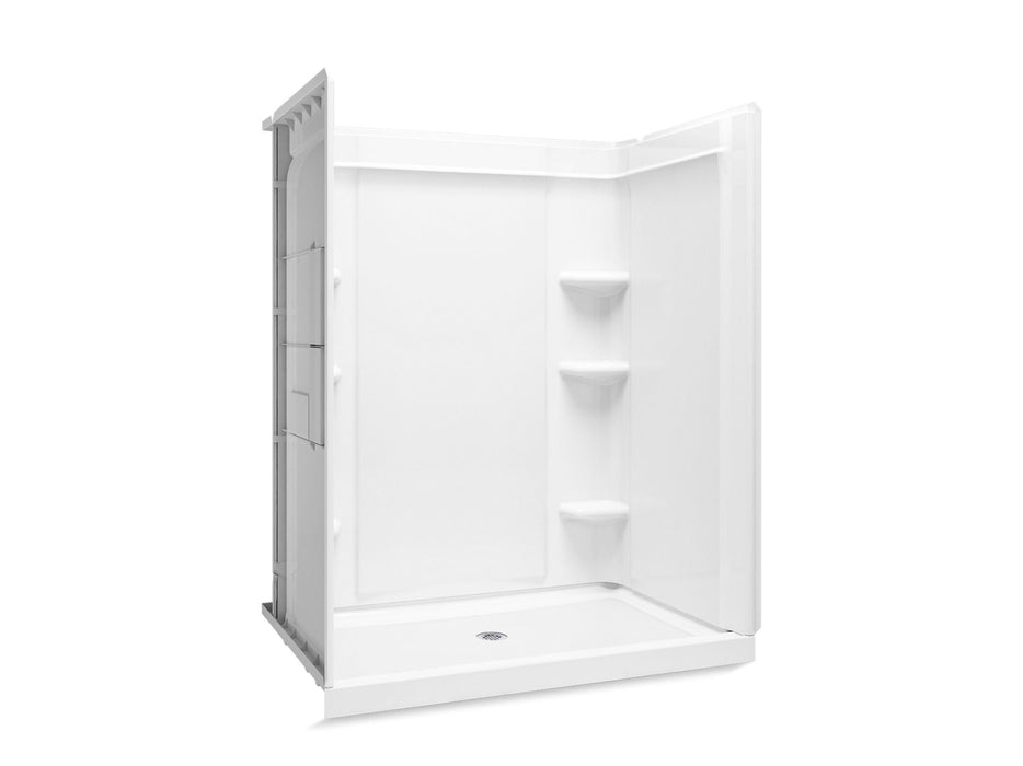 Sterling 72480106 Medley 60" x 36" Vikrell® Shower with Aging in Place Backerboards, Center Drain, White