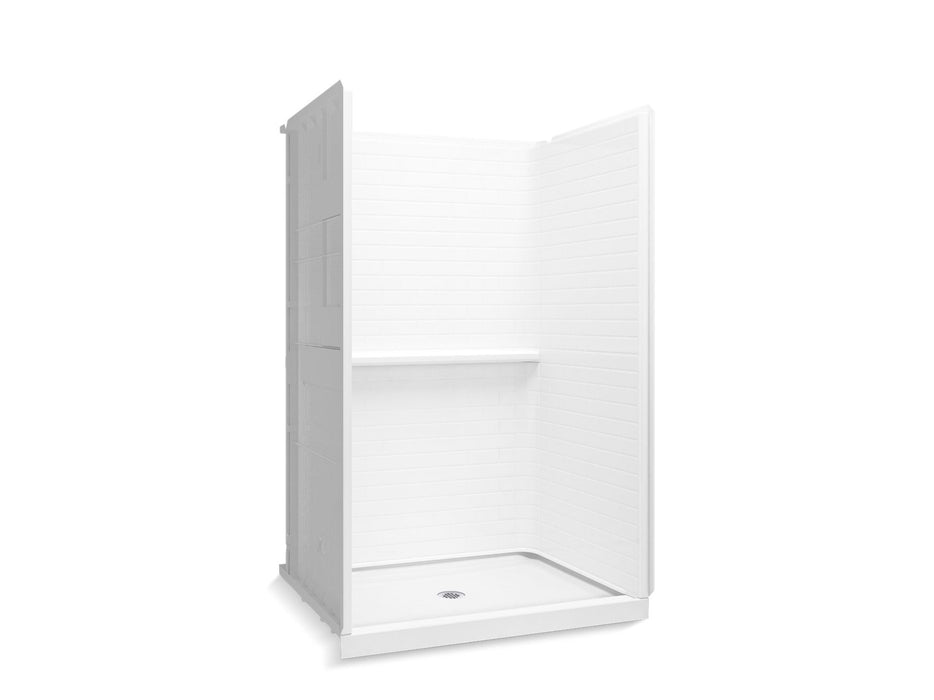 Sterling 72520106 Traverse 48" x 34" Vikrell® Shower with Aging in Place Backerboards, Center Drain, White