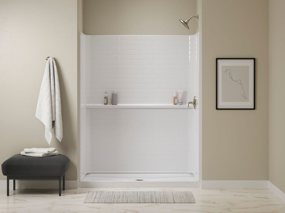 Sterling 72530100 Traverse 60" x 34" x 75" Vikrell® Shower, Center Drain, White