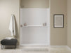Sterling 72570116 Traverse 60" x 30" x 76-1/4" Vikrell® Shower with Aging in Place Backerboards, Left Drain, White
