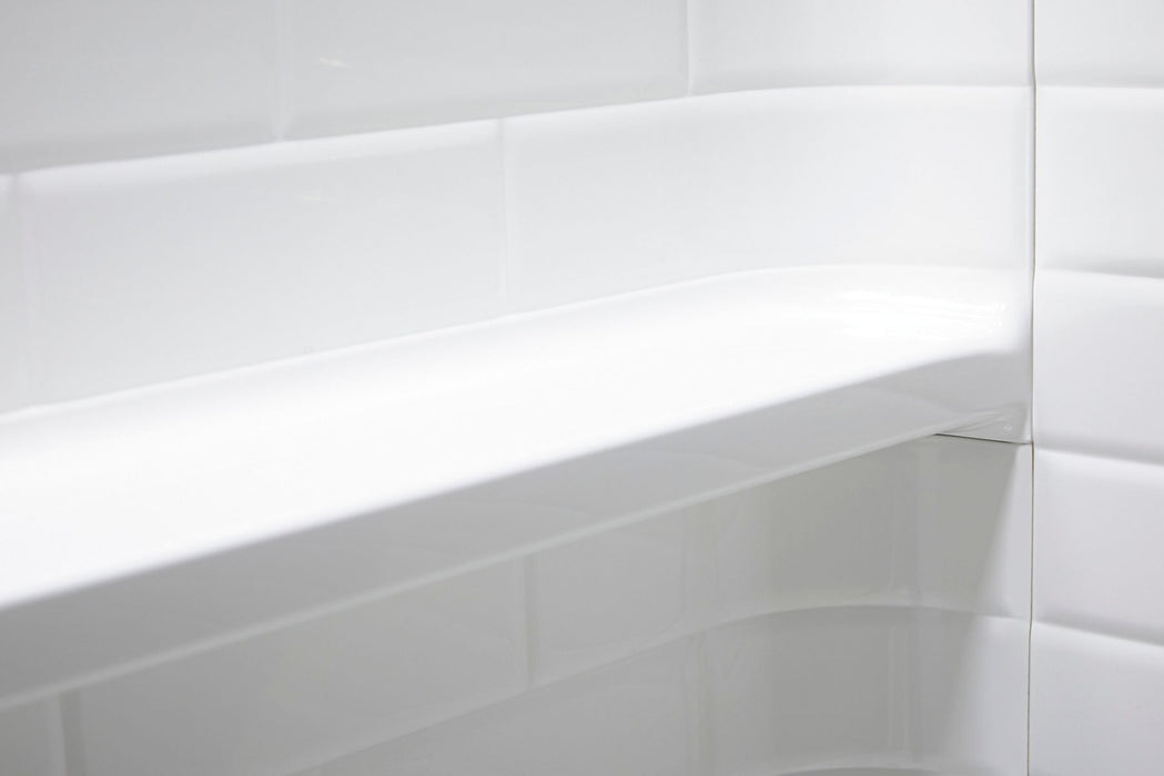 Sterling 72570116 Traverse 60" x 30" x 76-1/4" Vikrell® Shower with Aging in Place Backerboards, Left Drain, White