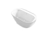 Sterling Spectacle 65-1/2" x 36-1/4" freestanding bath - White