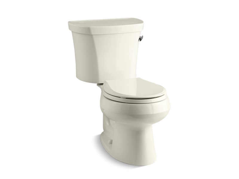 KOHLER 3947-RA-96 Wellworth Two-Piece Round-Front 1.28 Gpf Toilet With Right-Hand Trip Lever And 14" Rough-In in Biscuit