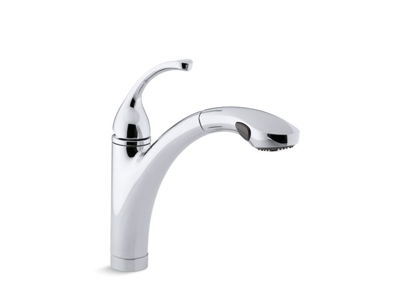KOHLER 10433-CP Fort?? Single-Hole Or 3-Hole Kitchen Sink Faucet With 10-1/8" Pull-Out Spray Spout in Polished Chrome
