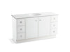 KOHLER K-99510-TK-1WA Jacquard 60" bathroom vanity cabinet with toe kick, 2 doors and 6 drawers