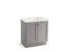 KOHLER K-99528-TK-1WT Poplin 30" bathroom vanity cabinet with toe kick and 2 doors