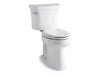 KOHLER 3889-T-0 Highline Comfort Height Two-Piece Elongated 1.28 Gpf Chair Height Toilet With Tank Cover Locks And 10" Rough-In in White