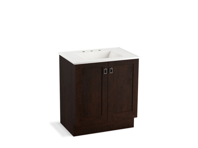 KOHLER K-99528-TK-1WB Poplin 30" bathroom vanity cabinet with toe kick and 2 doors
