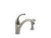 KOHLER 10416-BN Fort?? 2-Hole Kitchen Sink Faucet With 9-1/16" Spout, Matching Finish Sidespray in Vibrant Brushed Nickel