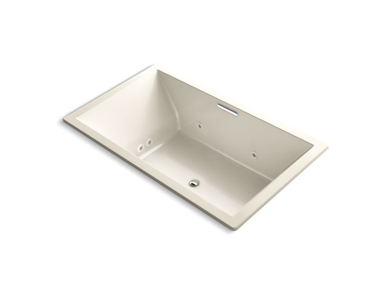 KOHLER K-1174-XH2G-47 Underscore Rectangle 72" x 42" drop-in whirlpool + BubbleMassage(TM) Air Bath with center drain