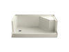 KOHLER K-9489 Memoirs 60" x 36" single threshold left-hand drain shower base with integral seat at right