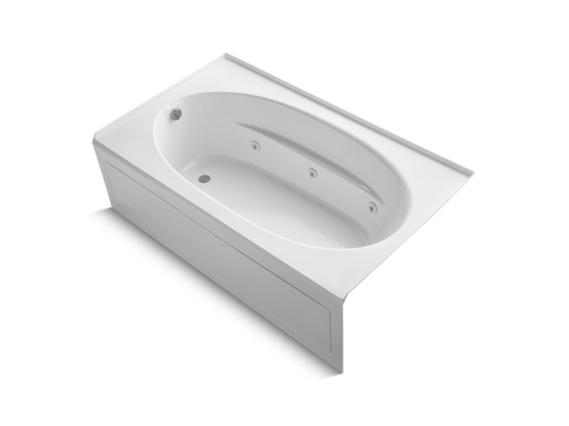 KOHLER K-1114-LA-0 Windward 72" x 42" alcove whirlpool with integral apron and left-hand drain