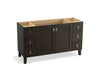 KOHLER K-99536-LG-1WC Poplin 60" bathroom vanity cabinet with legs, 2 doors and 6 drawers