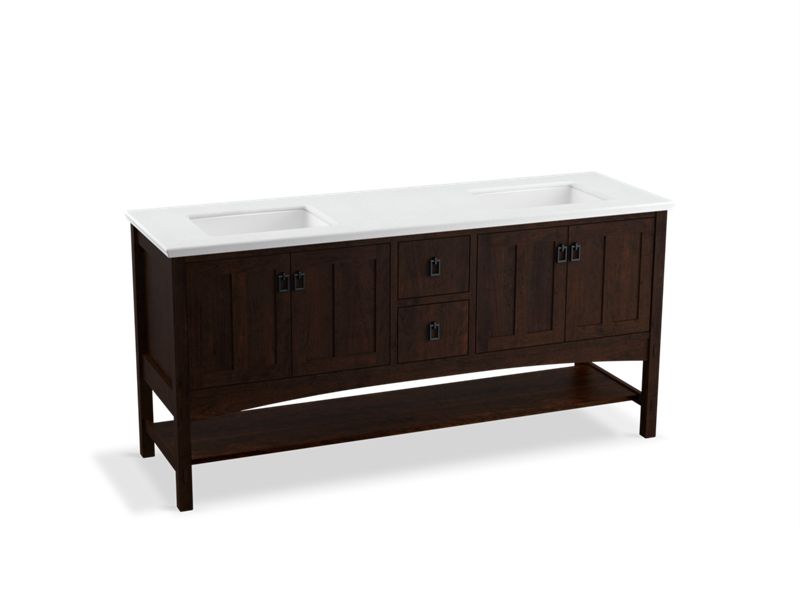 KOHLER K-99560-1WB Marabou 72" bathroom vanity cabinet with 4 doors and 2 drawers