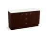 KOHLER K-99511-TK-1WG Jacquard 60" bathroom vanity cabinet with toe kick, 2 doors and 3 drawers