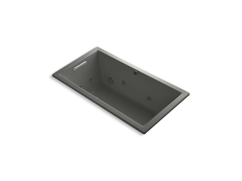 KOHLER K-1168-H2-58 Underscore Rectangle 60" x 32" drop-in whirlpool with heater without jet trim