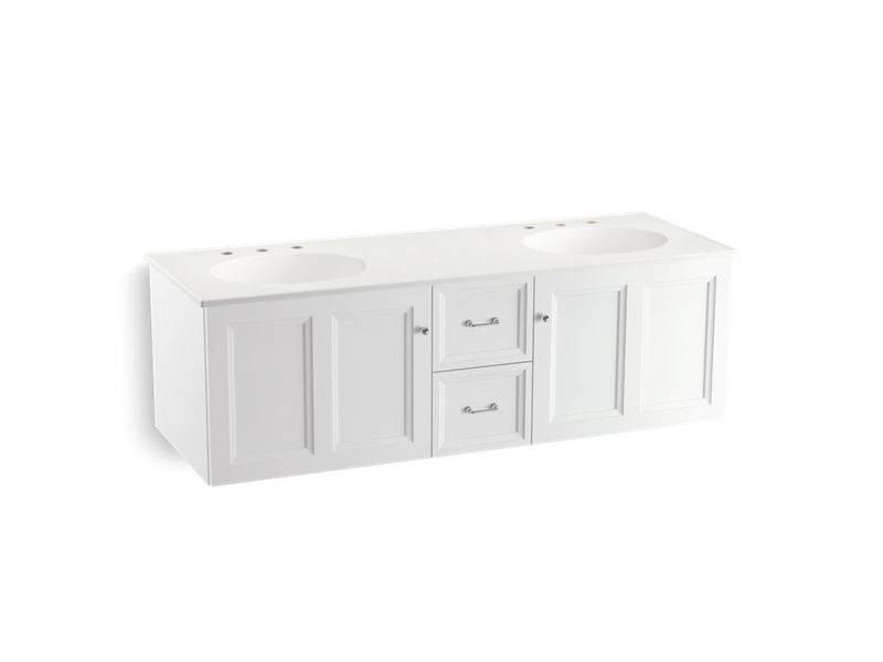 KOHLER K-99524-1WA Damask 60" wall-hung bathroom vanity cabinet with 2 doors and 2 drawers