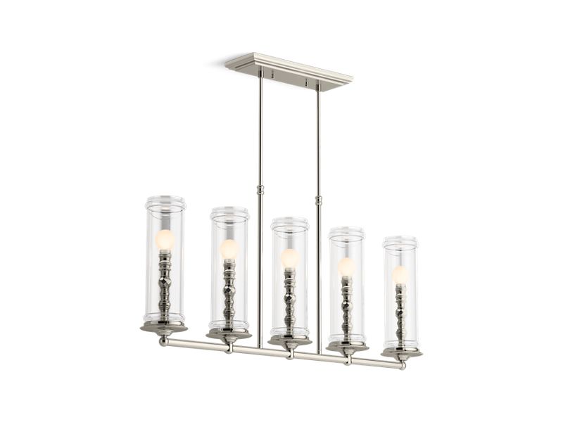 KOHLER 23346-CH05-SNL Damask Five-Light Linear in Polished Nickel