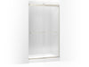 KOHLER 706017-L-NX Levity Sliding Shower Door, 82" H X 44-5/8 - 47-5/8" W, With 3/8" Thick Crystal Clear Glass And Square Towel Bar in Brushed Nickel