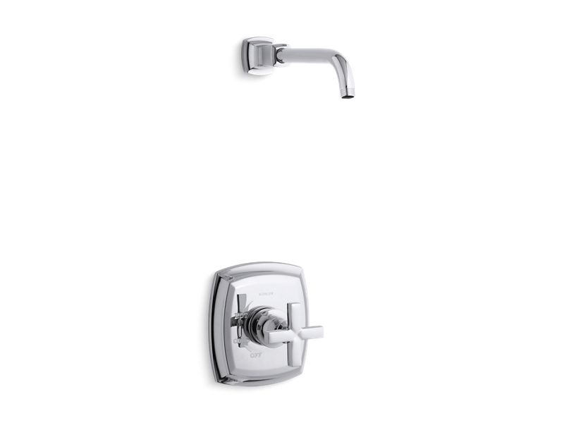 KOHLER TLS16234-3-CP Margaux Rite-Temp(R) Shower Valve Trim With Cross Handle, Less Showerhead in Polished Chrome