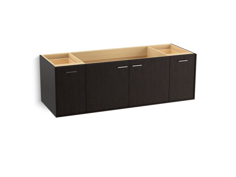KOHLER K-99546-SD-1WK Jute 60" wall-hung bathroom vanity cabinet with 2 doors and 2 drawers, split top drawer