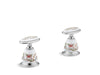 KOHLER 258-FL-0 English Trellis Antique Ceramic Handle Insets And Skirts in White