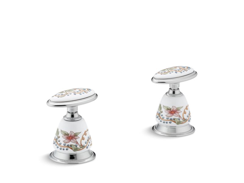KOHLER 258-FL-0 English Trellis Antique Ceramic Handle Insets And Skirts in White
