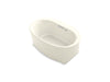 KOHLER 5702-GH-96 Underscore Oval 60" X 36" Heated Bubblemassage Air Bath With Center Drain, Freestanding in Biscuit