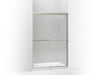 KOHLER 709063-L-MX Gradient Sliding Shower Door, 70-1/16" H X 47-5/8" W, With 1/4" Thick Crystal Clear Glass in Matte Nickel