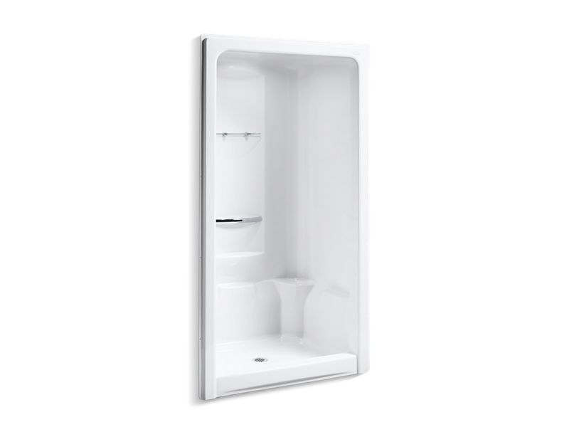 KOHLER 1687-0 Sonata 48" X 36" X 90" Center Drain Shower Stall With Integral High-Dome Ceiling, Requires Grab Bar in White