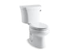 KOHLER 3948-TR-0 Wellworth Two-Piece Elongated 1.28 Gpf Toilet With Right-Hand Trip Lever, Tank Cover Locks And 14" Rough-In in White