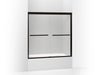 KOHLER 709062-D3-ABZ Gradient Sliding Bath Door 58-1/16" H X 59-5/8" W, With 1/4" Thick Frosted Glass in Anodized Dark Bronze