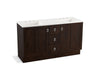 KOHLER K-99537-TK-1WB Poplin 60" bathroom vanity cabinet with toe kick, 2 doors and 3 drawers