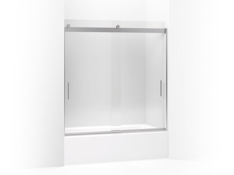 KOHLER K-706163-L Levity Sliding bath door, 62" H x 56-5/8 - 59-5/8" W, with 5/16" thick Crystal Clear glass