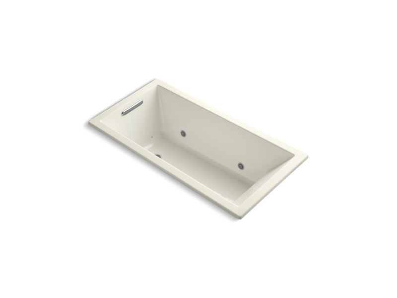 KOHLER K-1167-GVBCW-96 Underscore Rectangle 60" x 30" drop-in VibrAcoustic + BubbleMassage Air Bath with Bask(TM) heated surface and chromatherapy