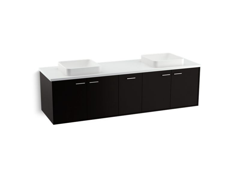 KOHLER K-99550-SD-1WU Jute 72" wall-hung bathroom vanity cabinet with 4 doors and 1 split drawer