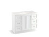 KOHLER K-99563-TK-1WA Damask 42" bathroom vanity cabinet with toe kick, 1 door and 6 drawers