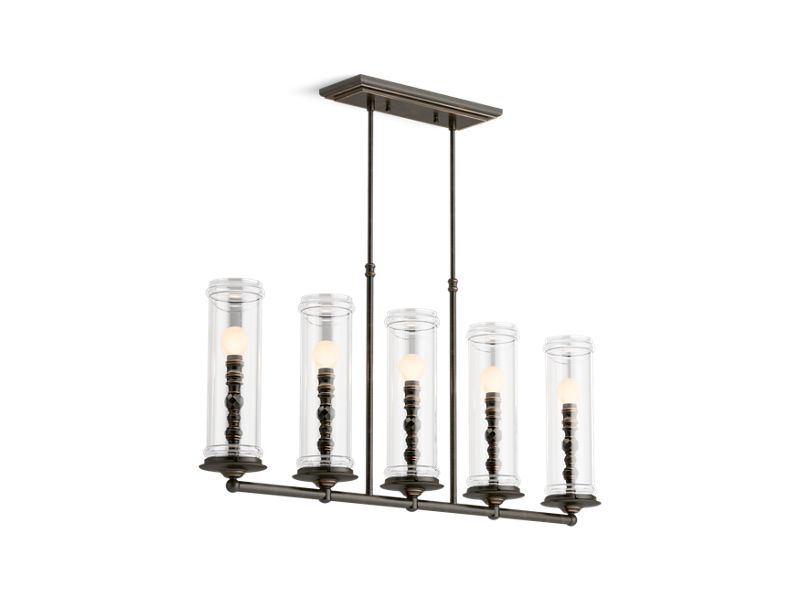 KOHLER 23346-CH05-BZL Damask Five-Light Linear in Oil Rubbed Bronze