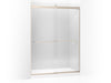 KOHLER 706019-L-ABV Levity Sliding Shower Door, 82" H X 56-5/8 - 59-5/8" W, With 3/8" Thick Crystal Clear Glass And Square Towel Bar in Anodized Brushed Bronze