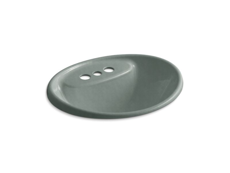 KOHLER K-2839-4 Tides Drop-in bathroom sink with 4" centerset faucet holes