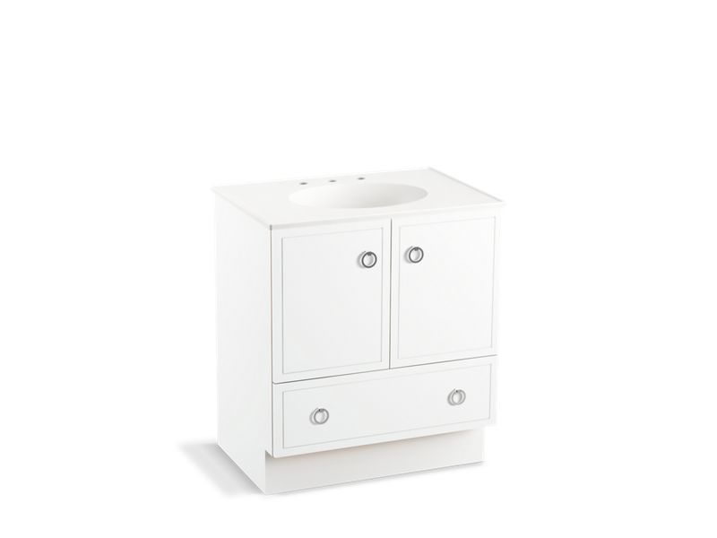 KOHLER K-99503-TK-1WA Jacquard 30" bathroom vanity cabinet with toe kick, 2 doors and 1 drawer
