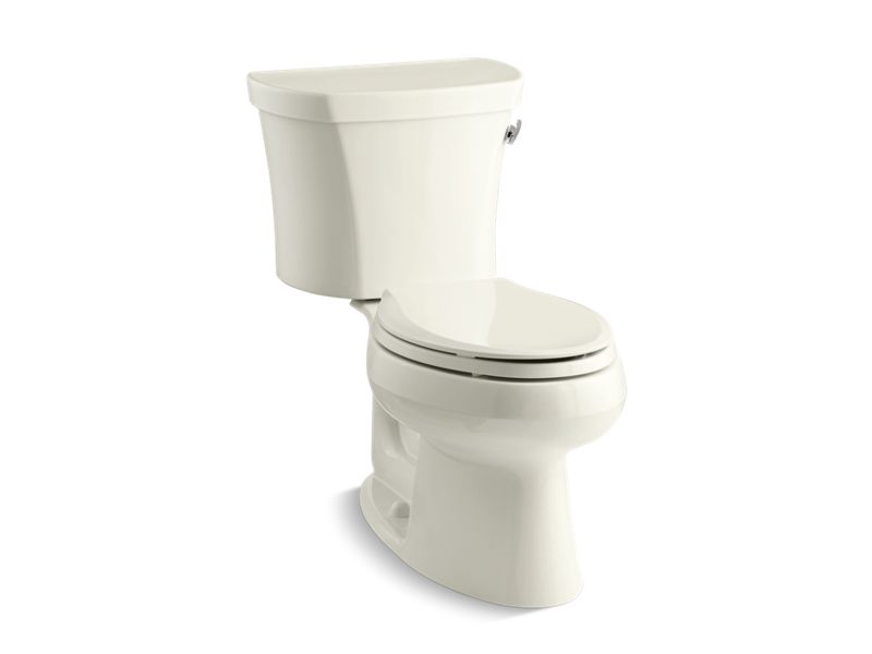 KOHLER 3948-TR-96 Wellworth Two-Piece Elongated 1.28 Gpf Toilet With Right-Hand Trip Lever, Tank Cover Locks And 14" Rough-In in Biscuit