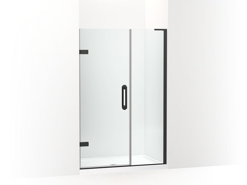 KOHLER 27605-10L-BL Components 45-1/4"–46" W X 71-1/2" H Frameless Pivot Shower Door With 3/8" Crystal Clear Glass And Back-To-Back Vertical Door Pulls in Matte Black