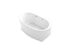 KOHLER 5702-GHW-0 Underscore Oval 60" X 36" Heated Bubblemassage Air Bath With Bask, Center Drain in White