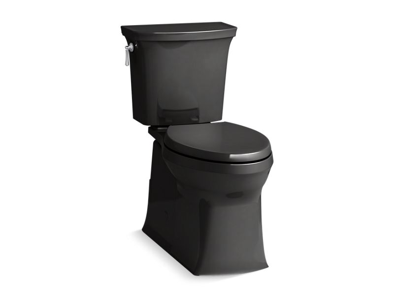 KOHLER 5709-7 Corbelle Comfort Height Continuousclean Two-Piece Elongated 1.28 Gpf Chair Height Toilet With Continuousclean Technology in Black